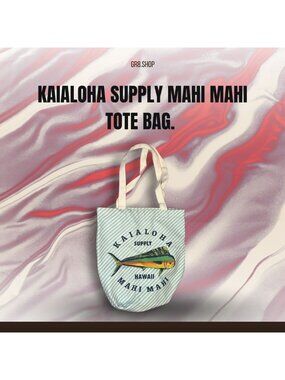 Kaialoha Supply Mahi Mahi Tote Bag With Striped Design & Durable Handles